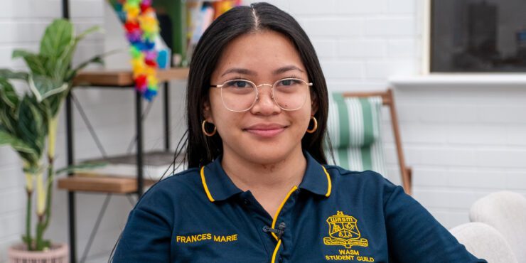 Frances Macapili smiles for a photo in the Kalgoorlie Guild office.