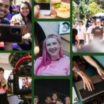 A collage of various images of students and content creators.