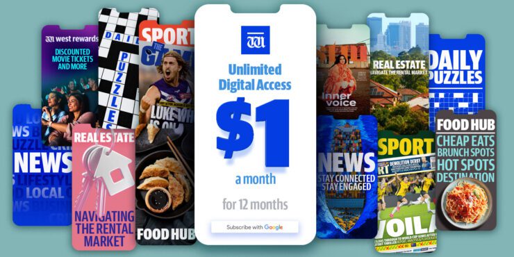 Design that reads 'Unlimited Digital Access $1 a month for 12 months'