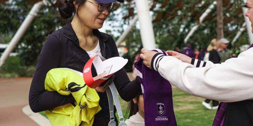 A free Dockers cap and scarf to get into the spirit
