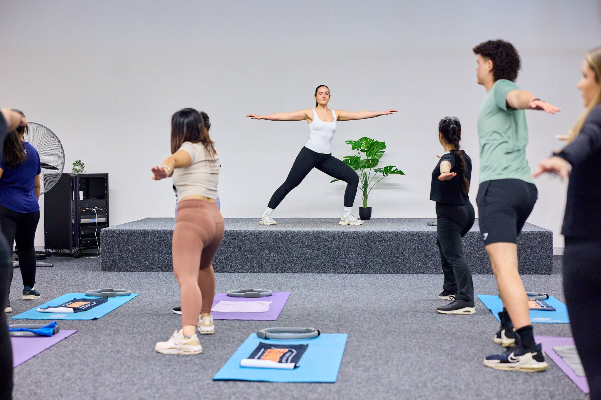 Group fitness class.