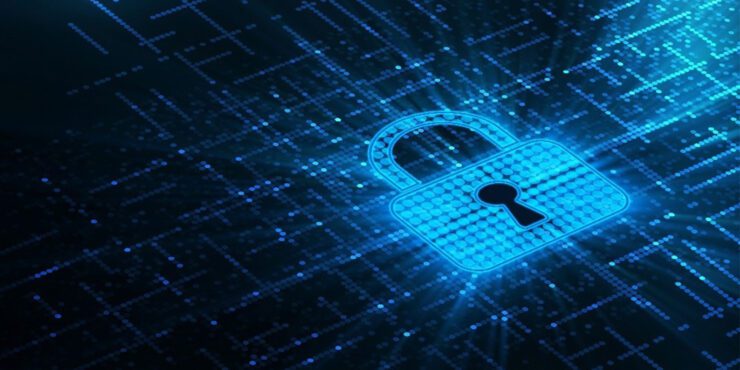 Digital lock graphic.