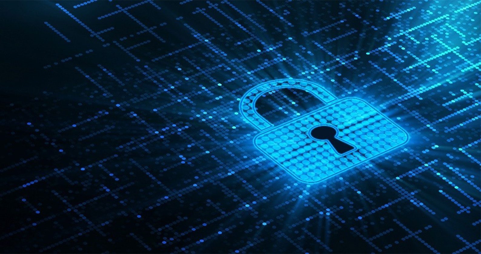 Digital lock graphic.