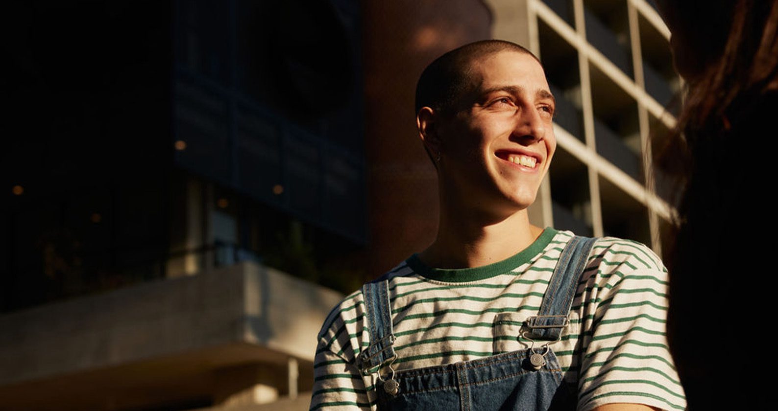 Student smiling.