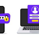 A phone and a laptop with lock graphics overlayed.
