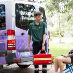 Paramedicine students with the simbulance.