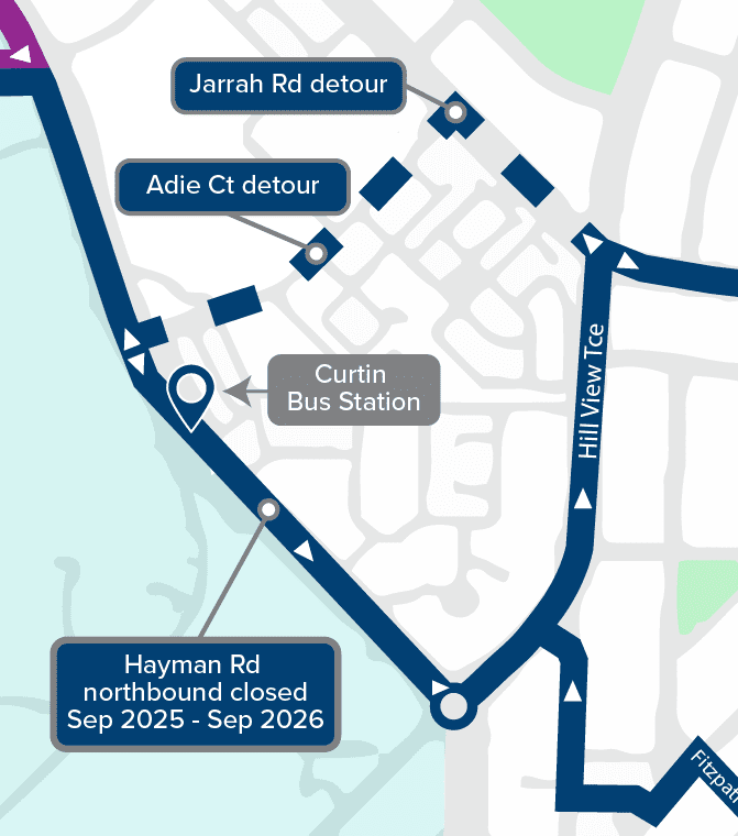 A map of the updated CABS Bentley route.