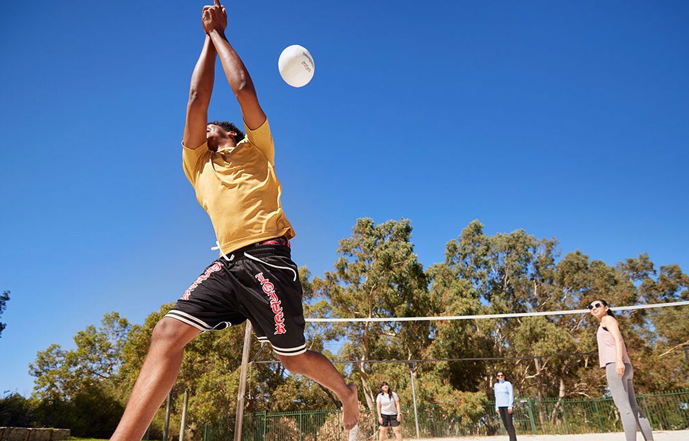 Curtin student playing sport.