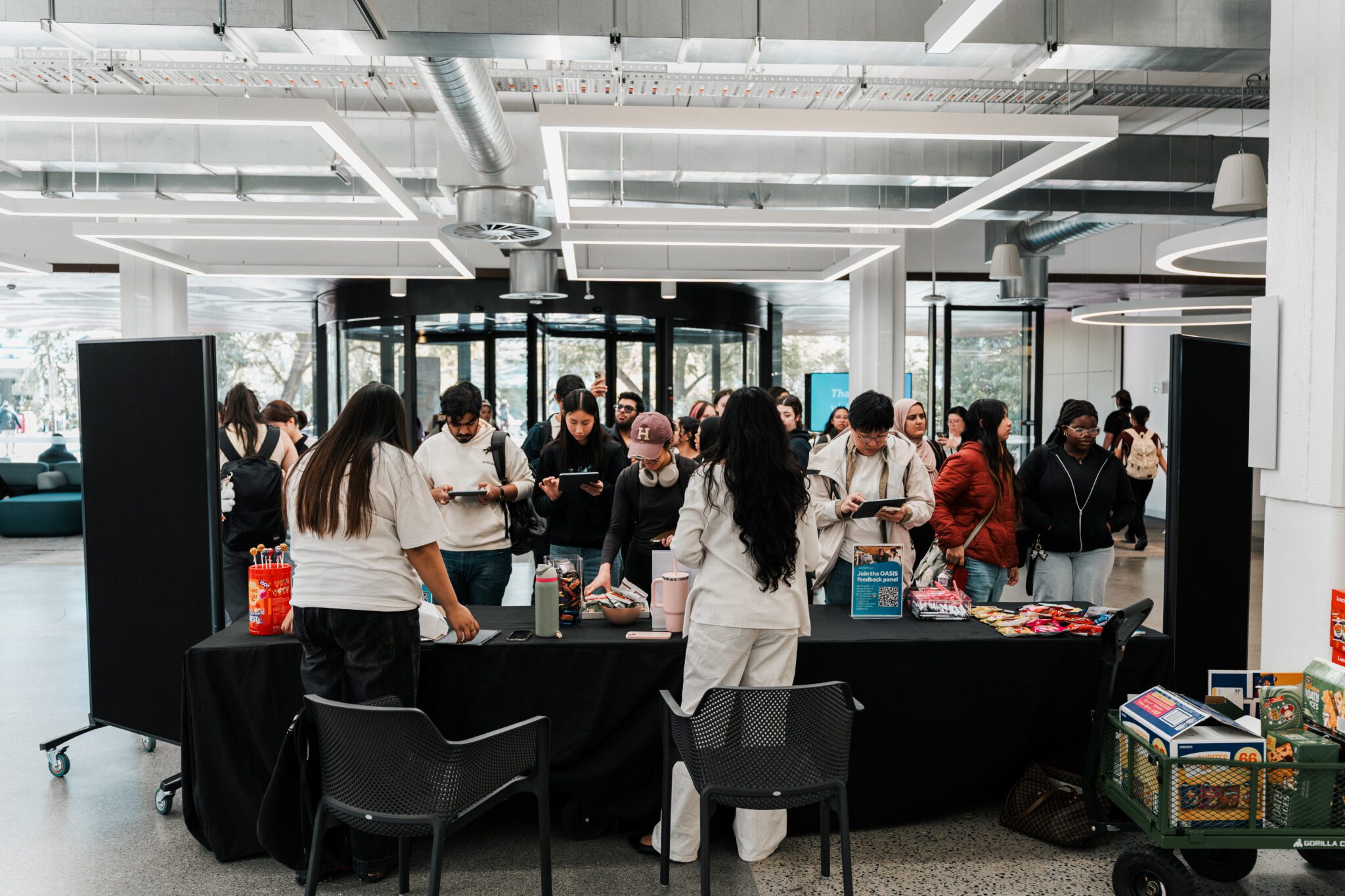 Students at the feedback hub