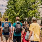 Students walking on campus