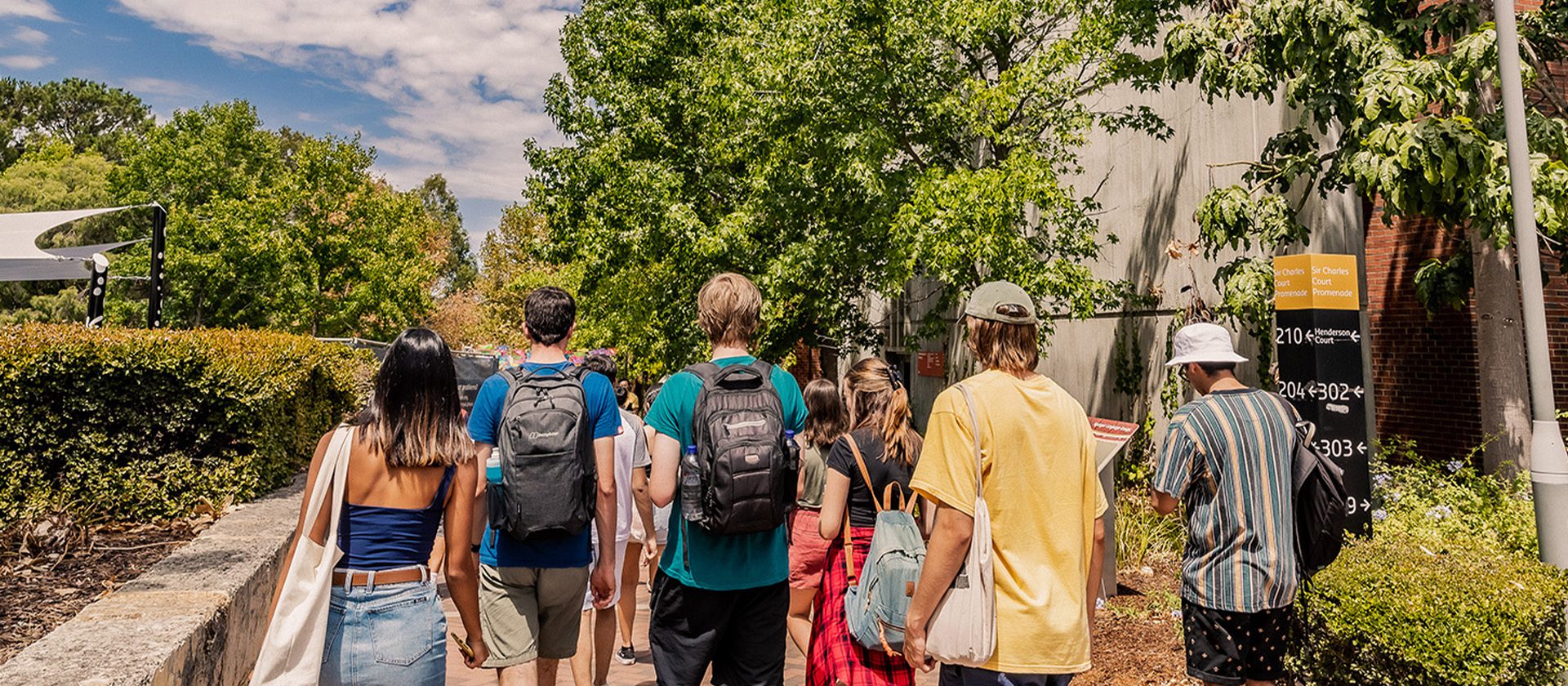 Students walking on campus