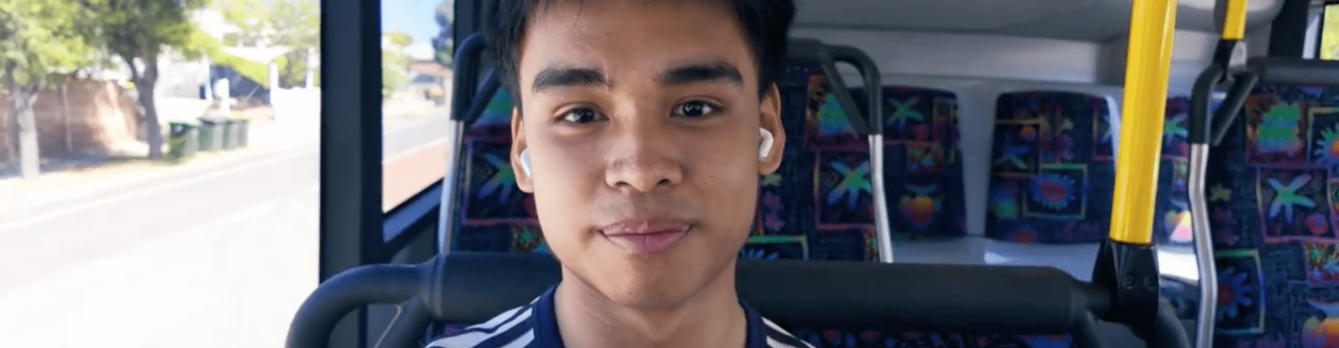 Musa riding a Transperth bus