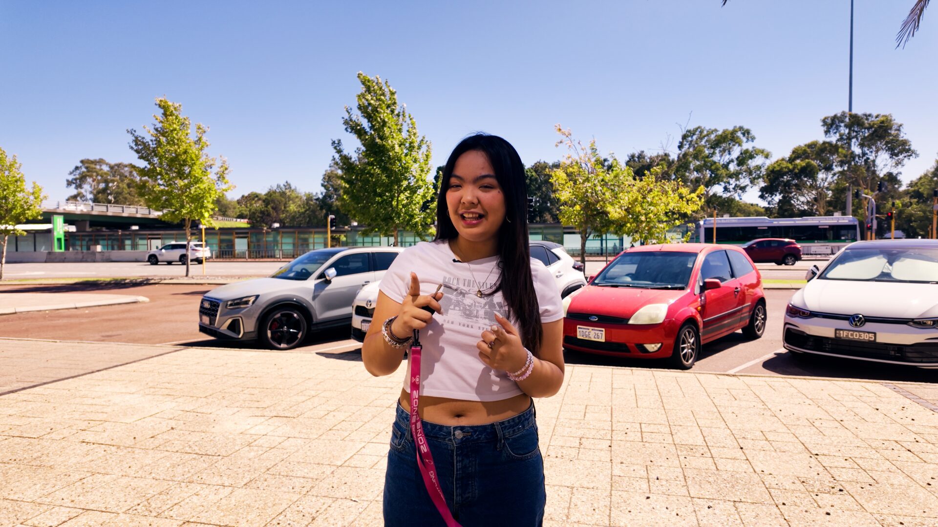 Kristel talking to the camera