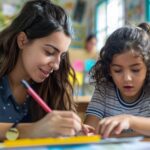 Image of a child and a tutor