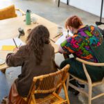 Students doing crafts