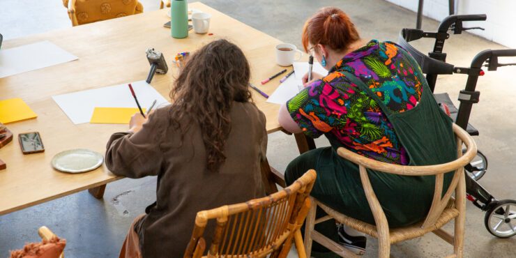 Students doing crafts