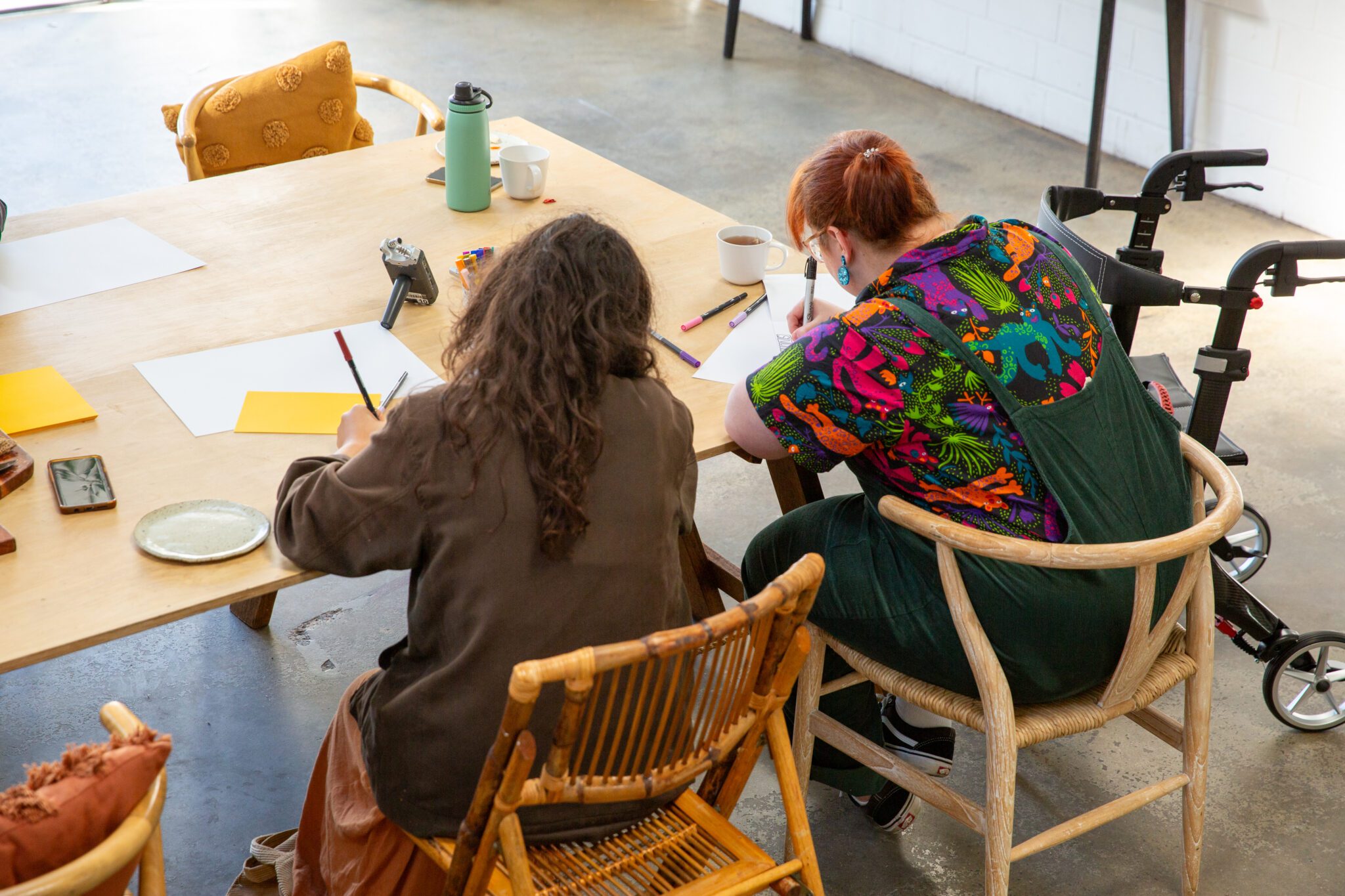 Students doing crafts