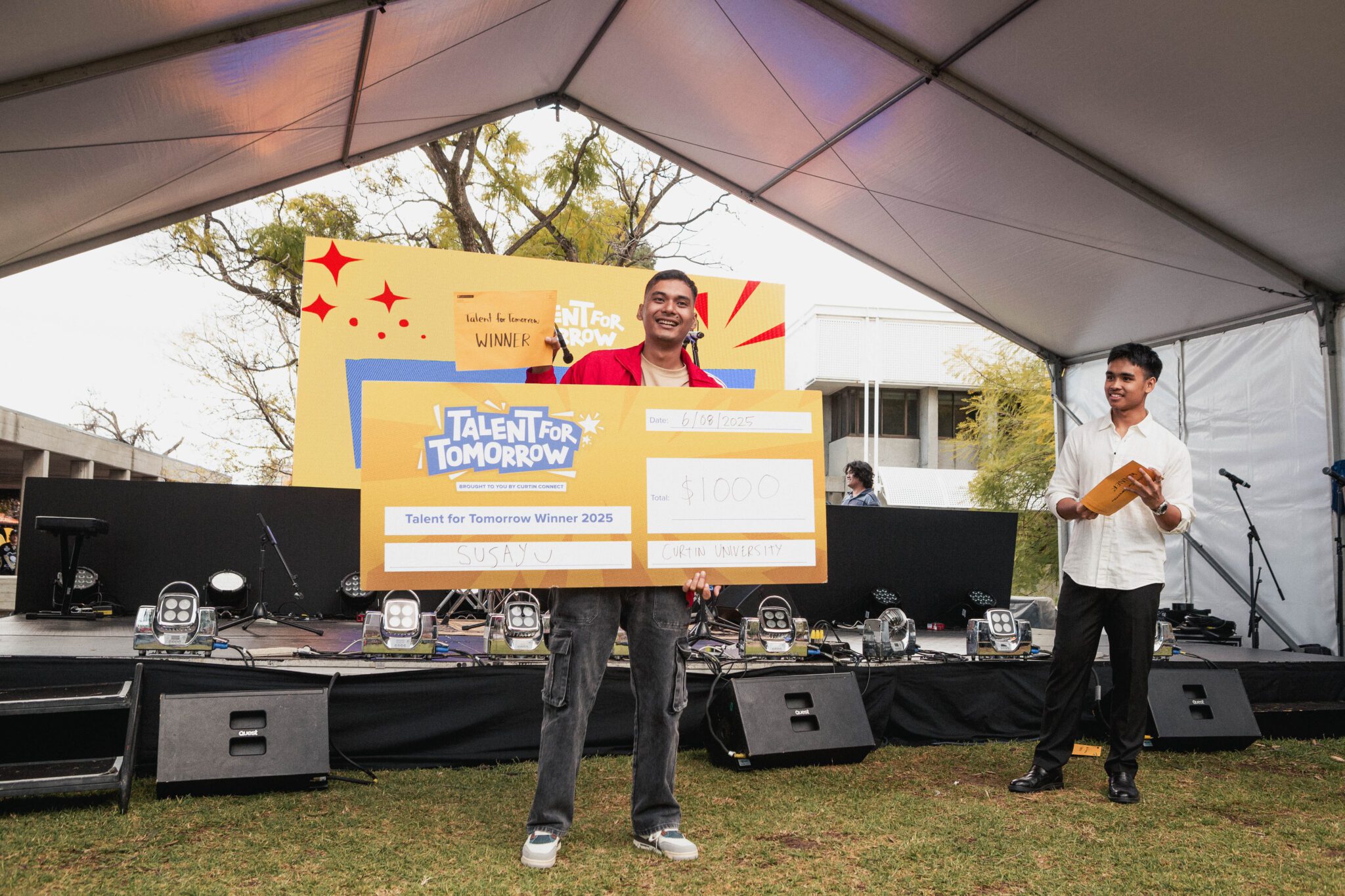 Image of Susay winning Talent for Tomorrow