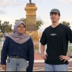 Nayla and Joshua posing at Kalgoorlie Station