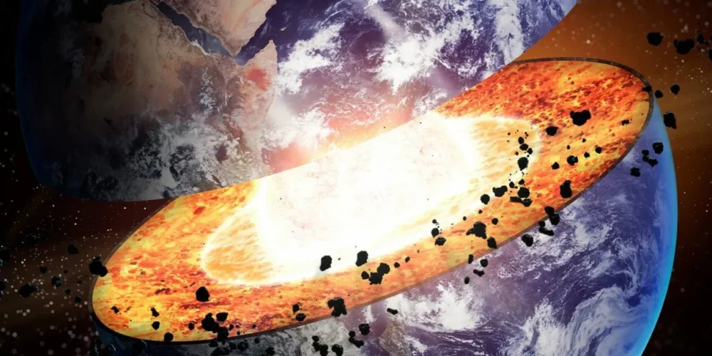 Graphic depicting bisection of the Earth