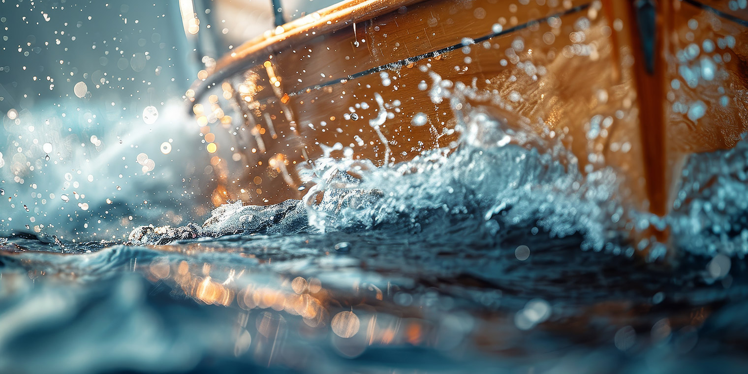 Boat's hull in the ocean