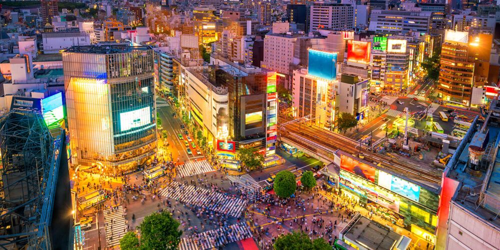 An image of shibuya crossing in Tokyo