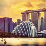 Singapore skyline at sunset