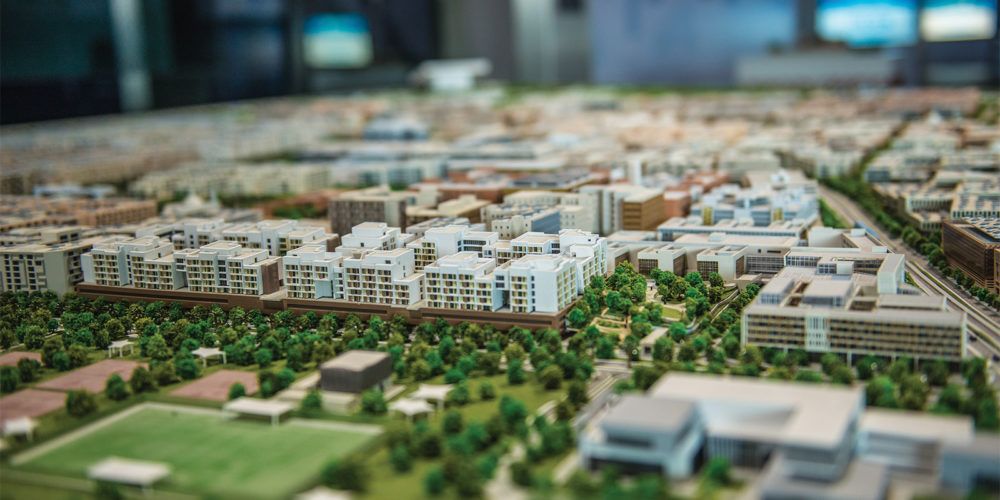A close up of an architecture model