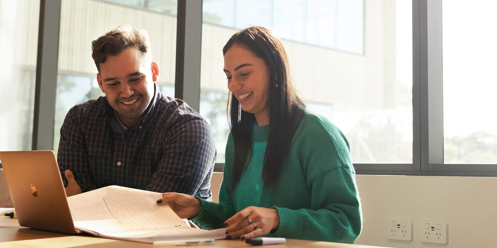 Students studying at a desk