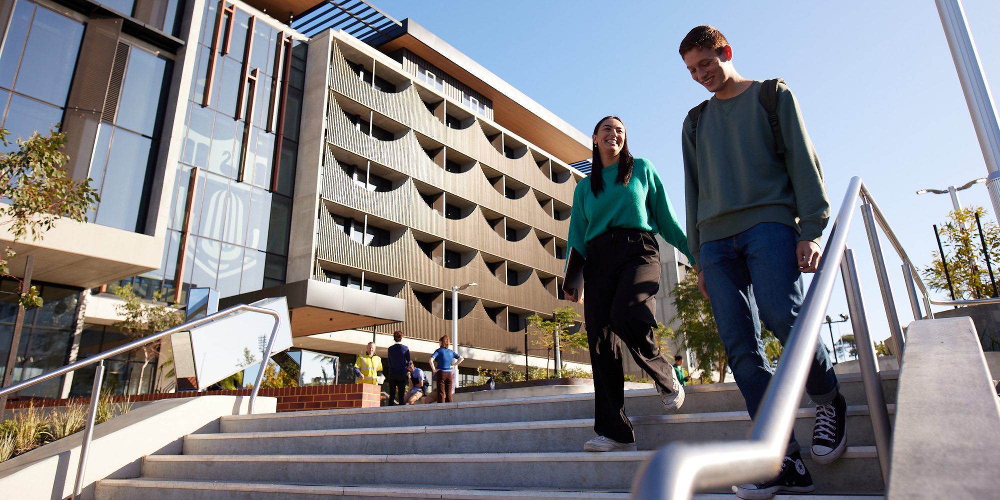 Students walking outside the St Catherine's building
