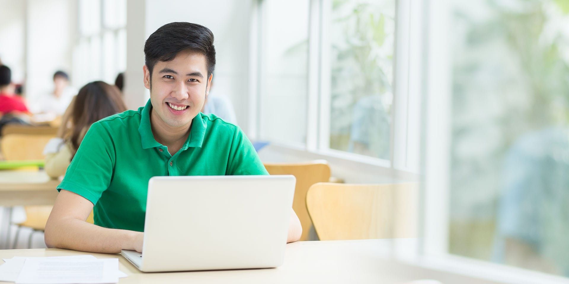 Young man working on his computer