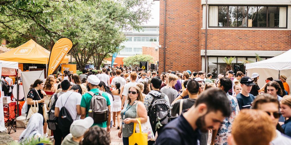 Students at O-Week - play video