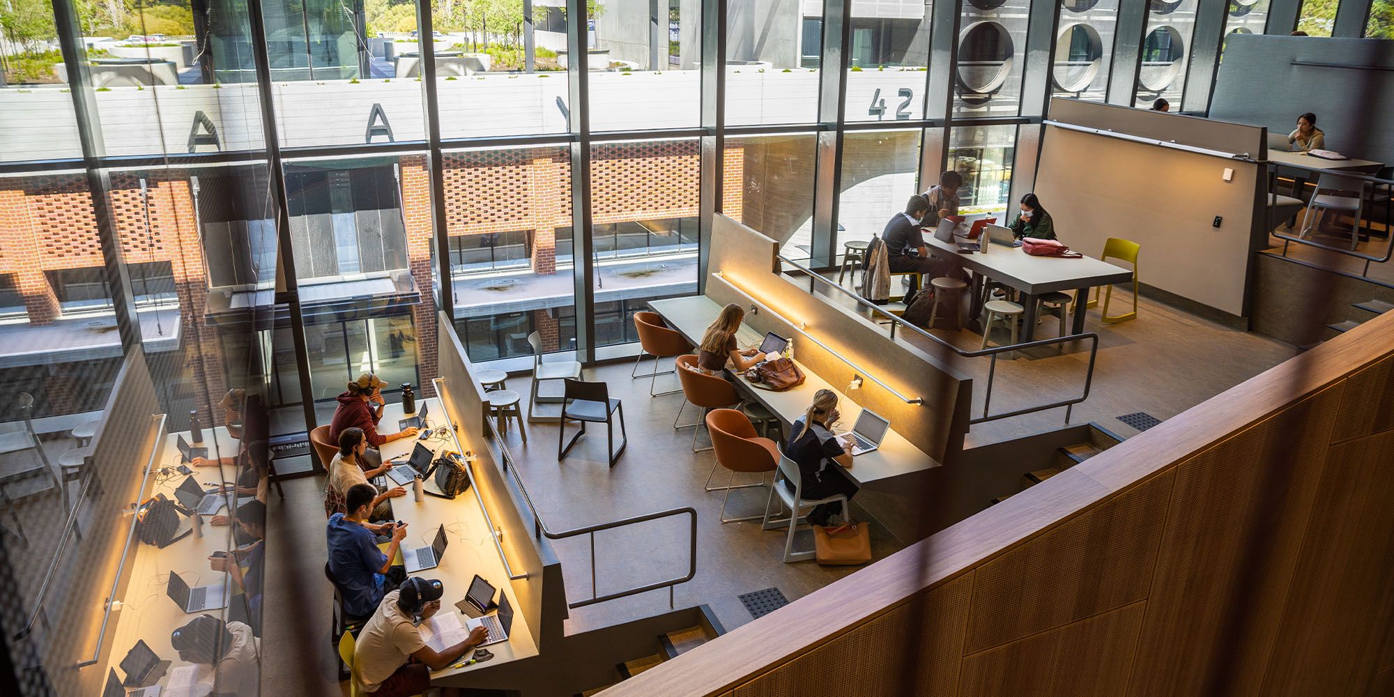 Tiered study spaces in Building 418