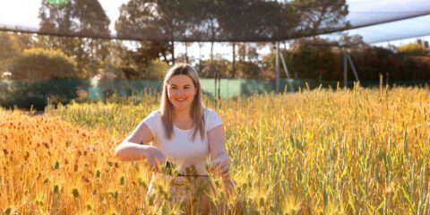 Agriculture student completing field work
