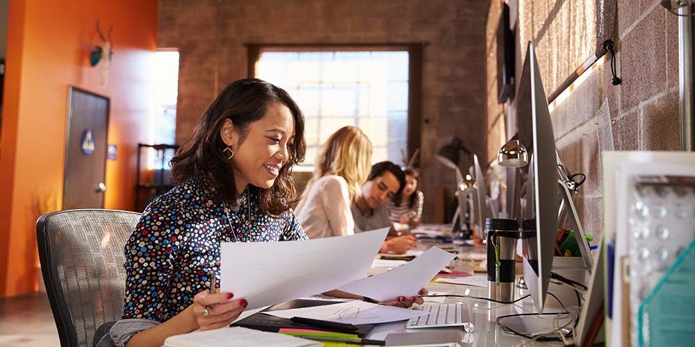 Female in an office setting