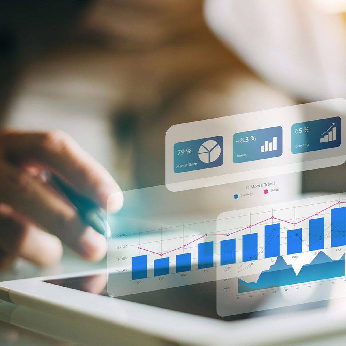 Health data visualisation on touchscreen