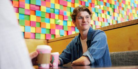 Student getting coffee