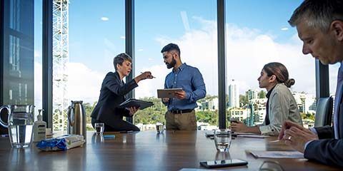 Business people in an office setting