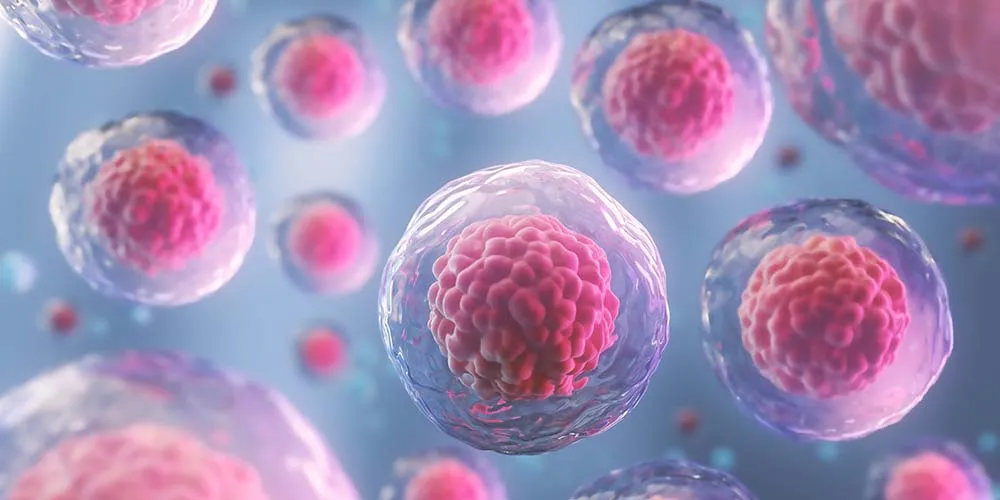 A close-up of stem cells