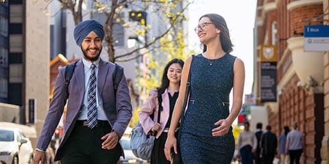 law students walking
