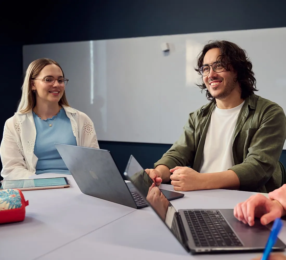 students studying in a meeting room