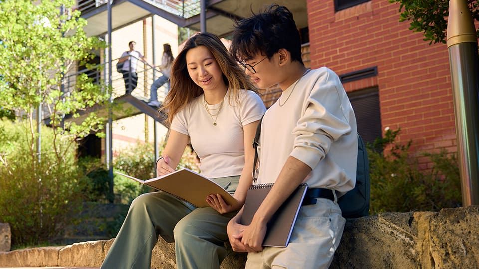 Students outdoors Curtin accommodation