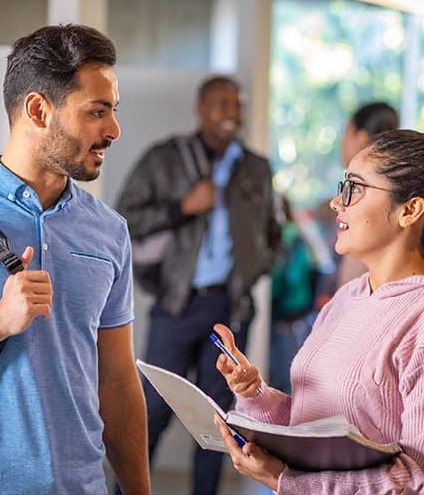Students having a discussion.