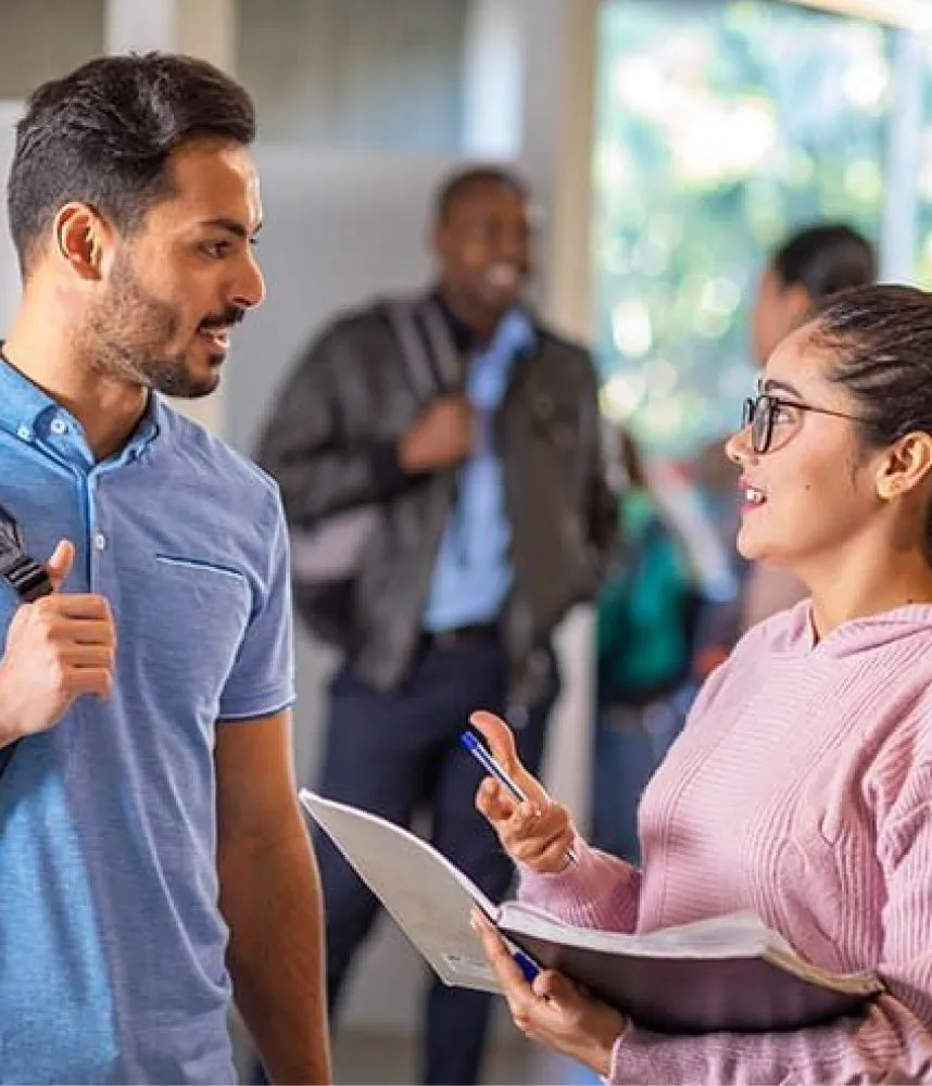 Students having a discussion.