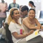 Two mature students participating in the Uni for Adults information evening