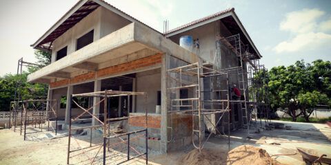 House being built with biocement
